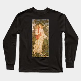 Flora, the Goddess of Blossoms and Flowers by Evelyn De Morgan Long Sleeve T-Shirt